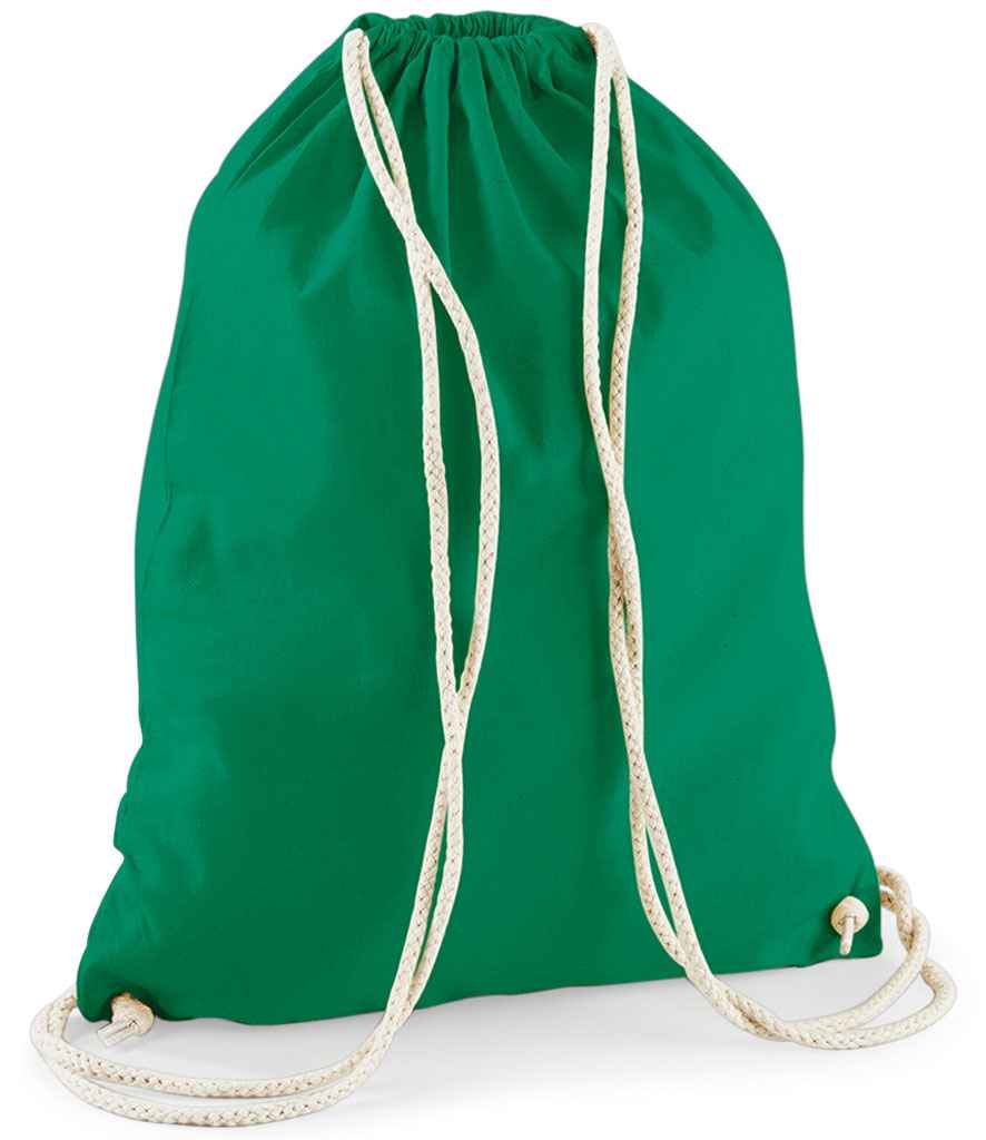 Westford Mill Cotton Gymsac | Kelly Green Bag - Lancashire Teamwear