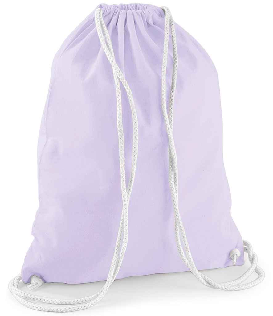Westford Mill Cotton Gymsac | Lavender/White Bag - Lancashire Teamwear