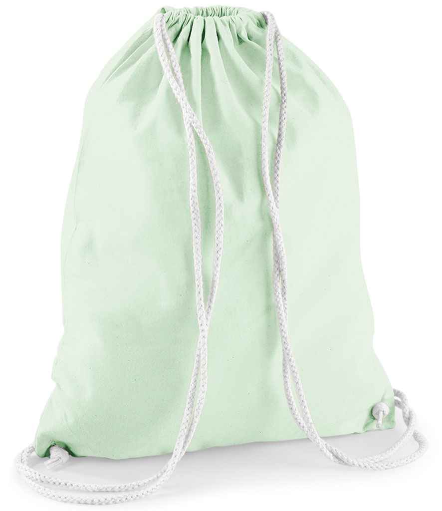 Westford Mill Cotton Gymsac | Pastel Mint/White Bag - Lancashire Teamwear