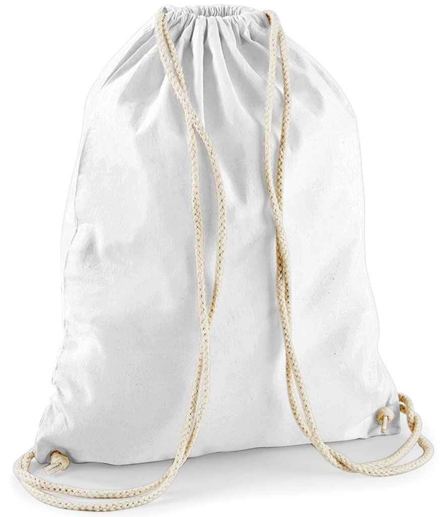 Westford Mill Cotton Gymsac | White Bag - Lancashire Teamwear