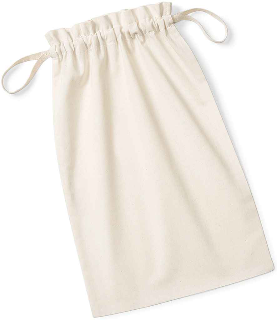 Westford Mill Organic Cotton Drawcord Bag | Natural - Lancashire Teamwear