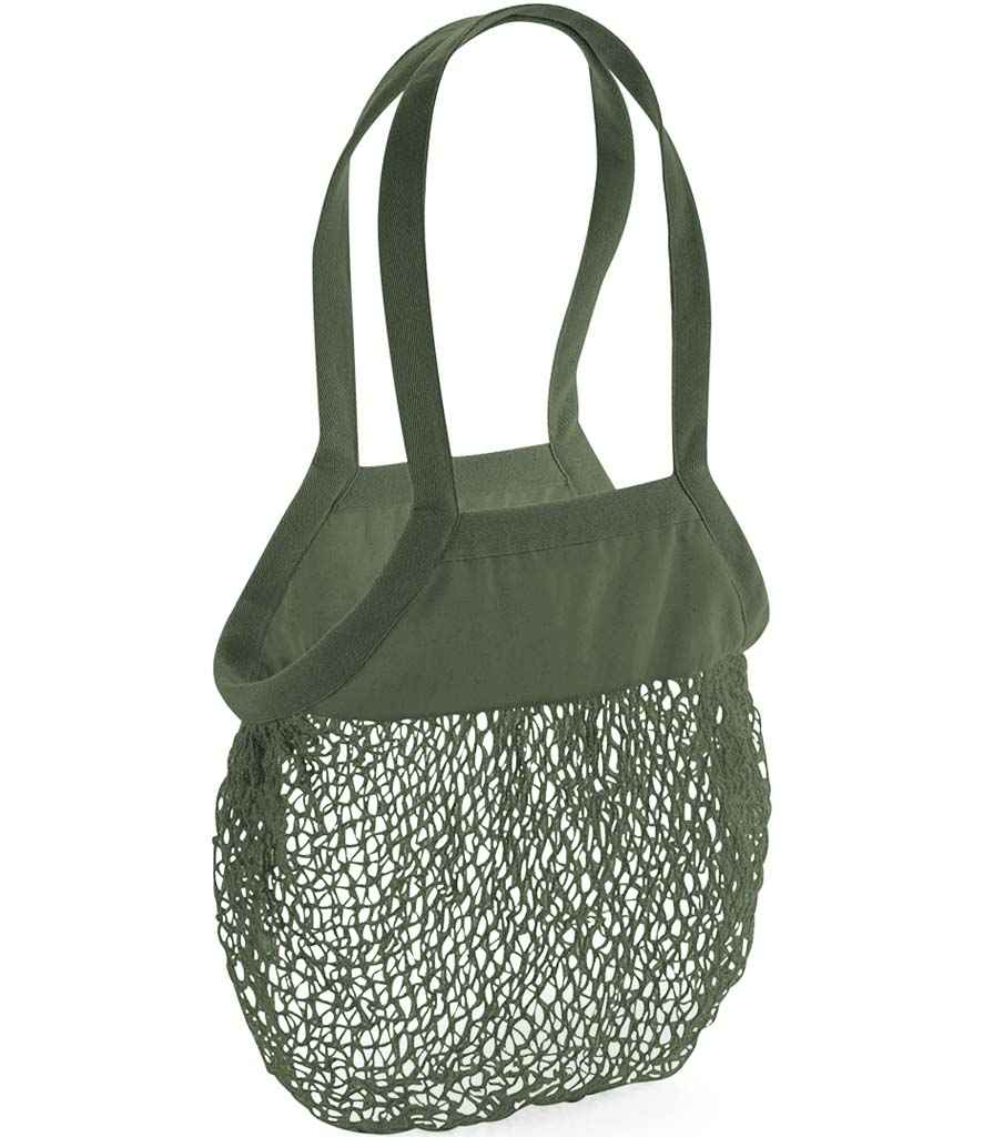 Westford Mill Organic Cotton Mesh Grocery Bag | Olive Green - Lancashire Teamwear
