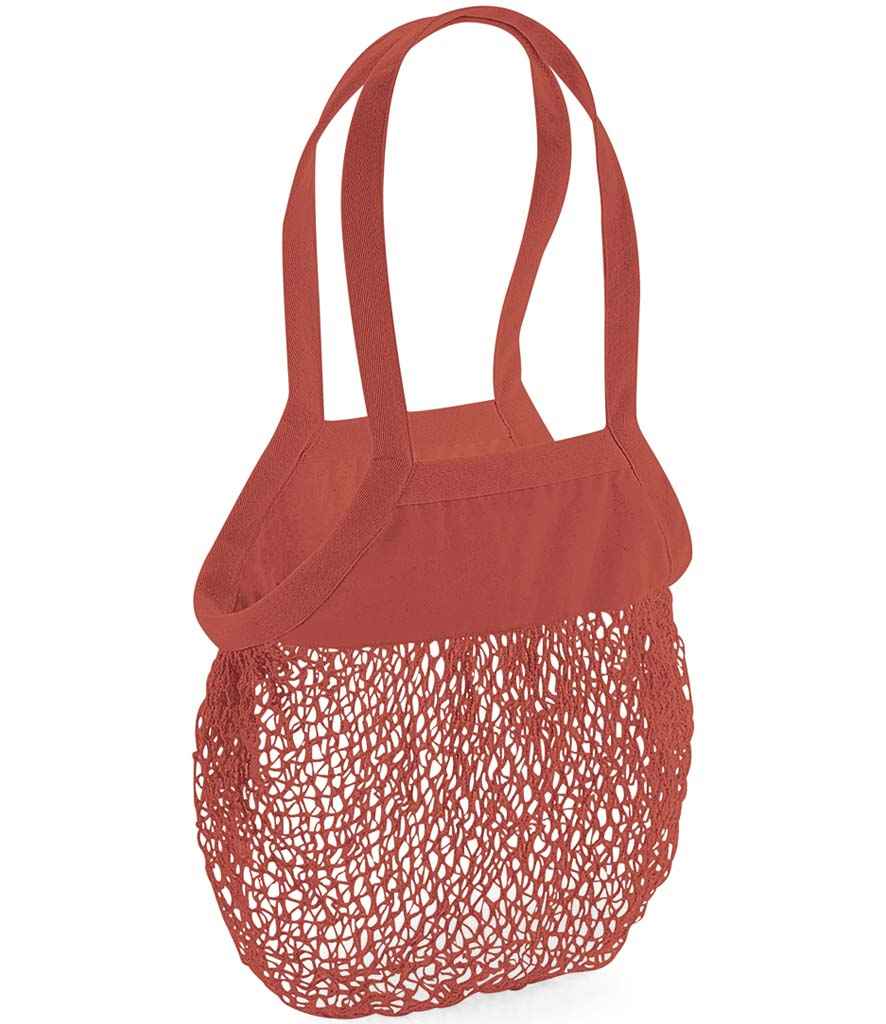 Westford Mill Organic Cotton Mesh Grocery Bag | Orange Rust - Lancashire Teamwear