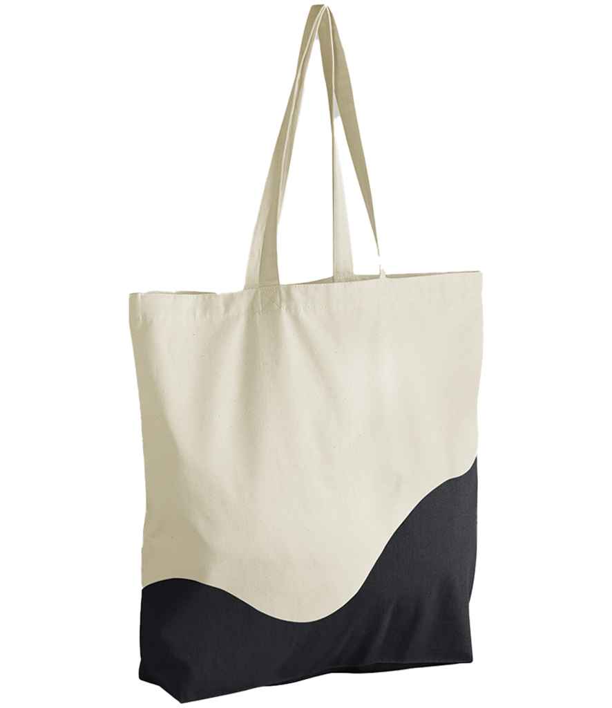 Westford Mill Organic Cotton Wave Print Maxi Tote Bag Natural/Black