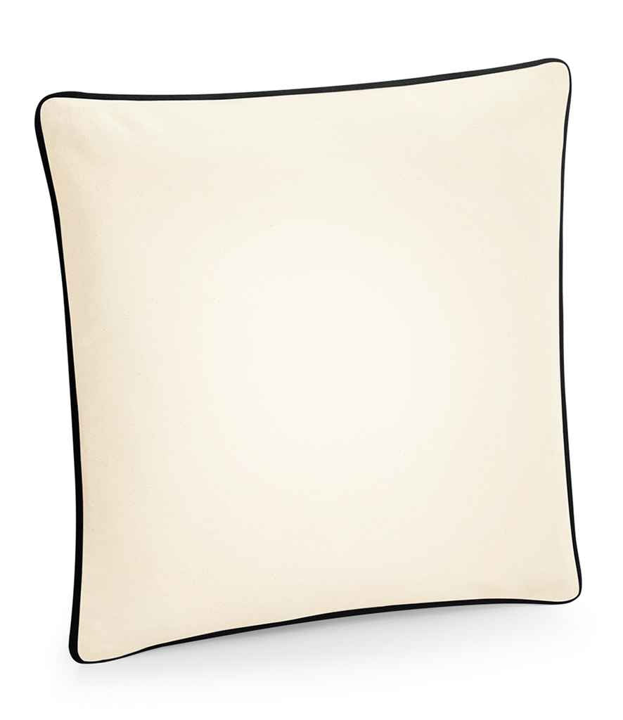 Westford Mill Fairtrade Piped Cushion Cover | Natural/Black Accessory - Lancashire Teamwear