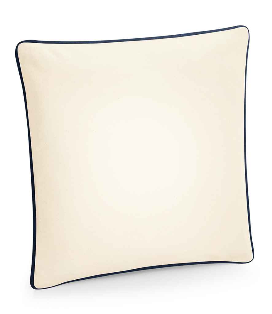 Westford Mill Fairtrade Piped Cushion Cover | Natural/French Navy Accessory - Lancashire Teamwear