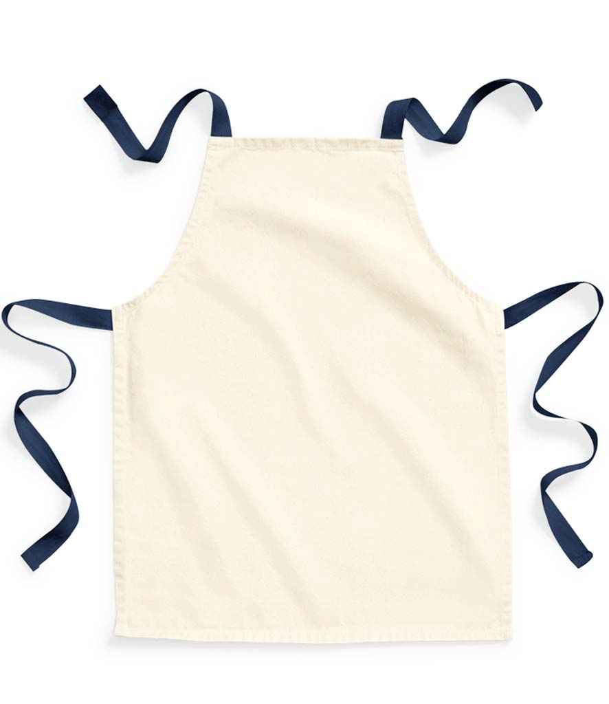 Westford Mill Fairtrade Kids Craft Apron | Natural/French Navy - Lancashire Teamwear