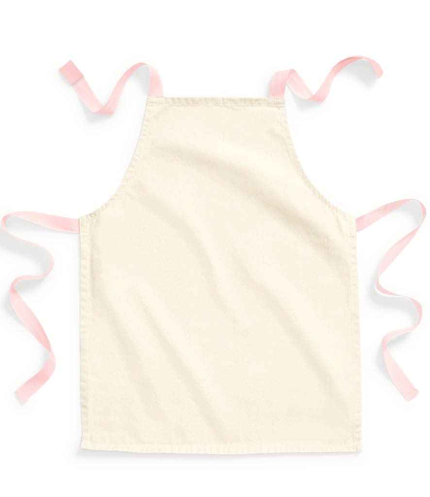 Westford Mill Fairtrade Kids Craft Apron | Natural/Pastel Pink - Lancashire Teamwear