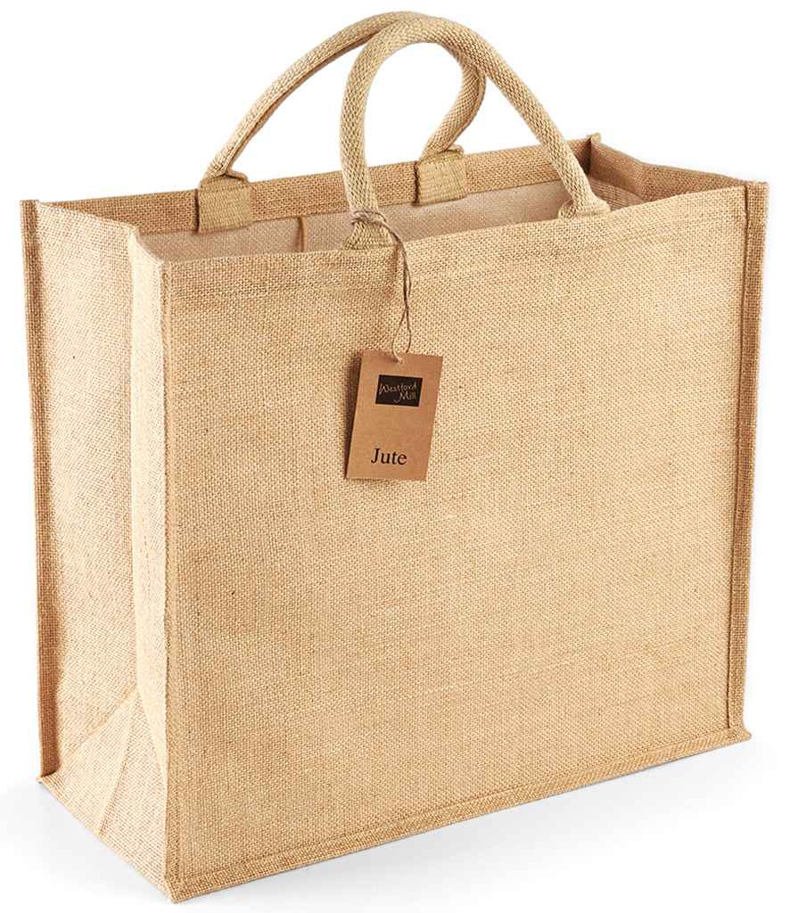 Westford Mill Jute Jumbo Shopper | Natural Bag - Lancashire Teamwear