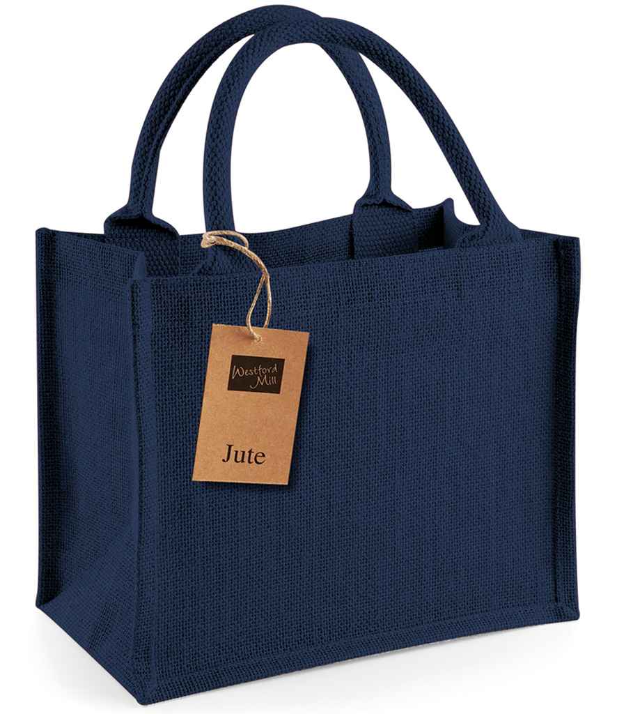 Westford Mill Jute Mini Gift Bag | Navy/Navy - Lancashire Teamwear