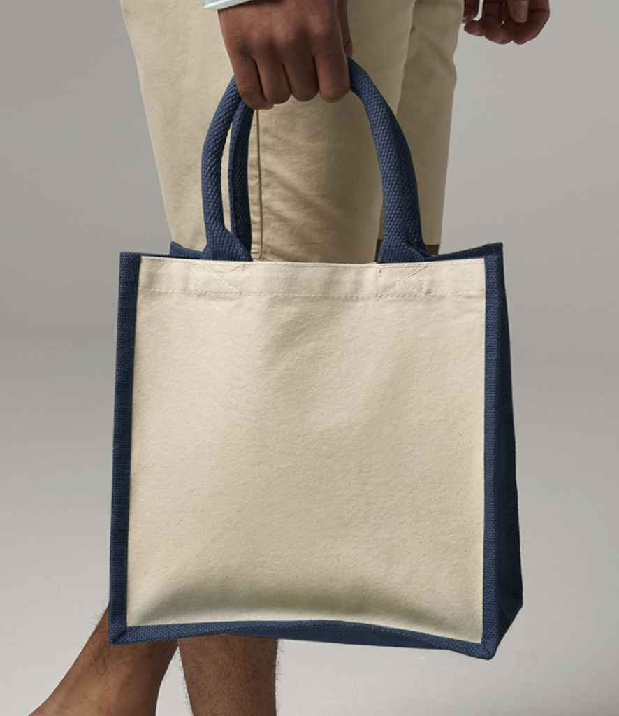 Westford Mill Printers Midi Jute Tote Bag | Navy - Lancashire Teamwear