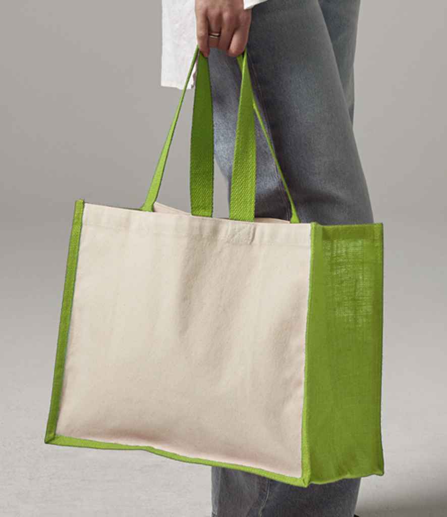 Westford Mill Printers Jute Classic Shopper | Apple Green Bag - Lancashire Teamwear