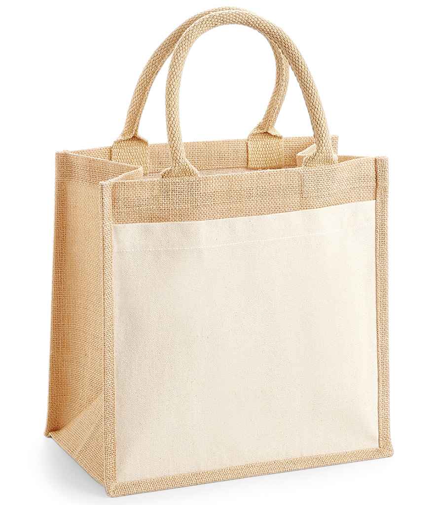 Westford Mill Pocket Jute Midi Tote Bag Natural