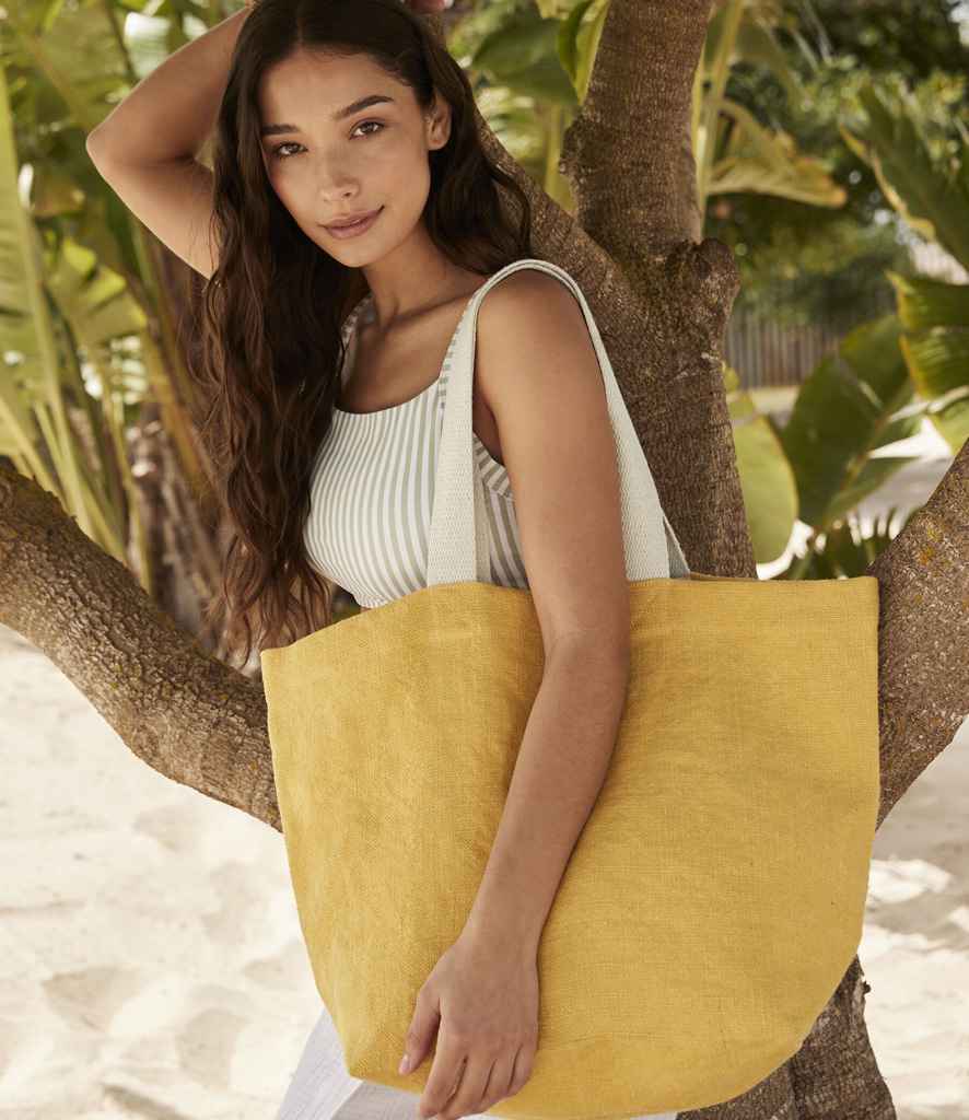 Westford Mill Soft Washed Jute Beach Bag | Saffron - Lancashire Teamwear