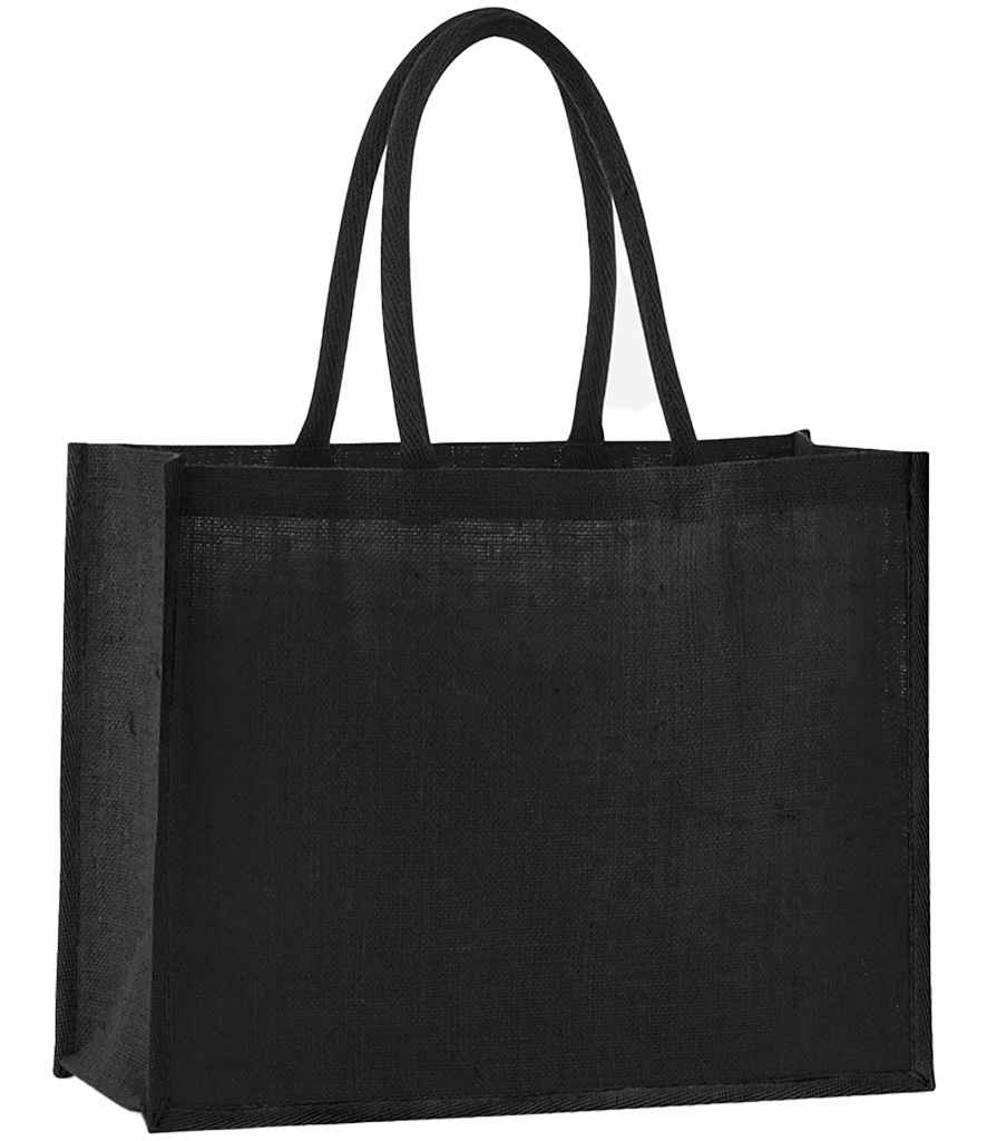 Westford Mill Natural Starched Jute Classic Shopper Black/Black