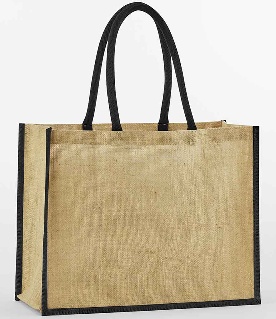 Westford Mill Natural Starched Jute Classic Shopper Natural/Black