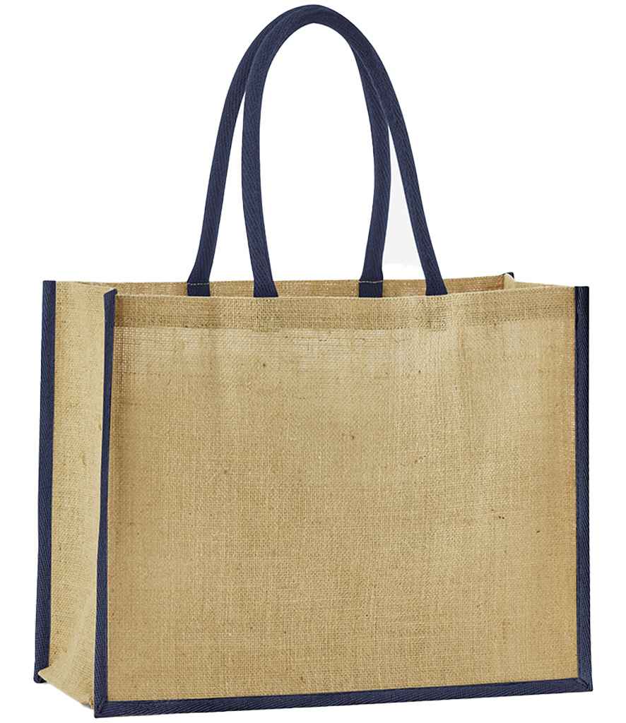 Westford Mill Natural Starched Jute Classic Shopper Natural/Navy