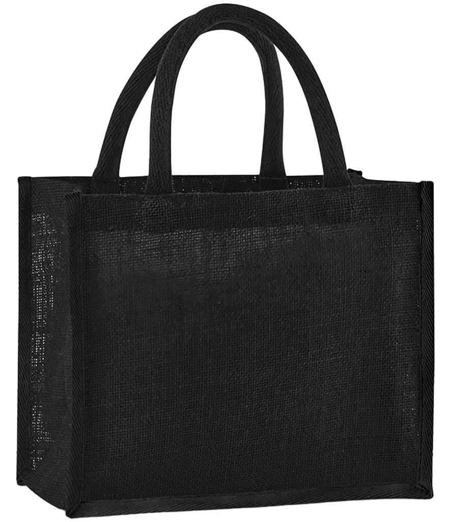 Westford Mill Natural Starched Jute Midi Tote Bag Black/Black