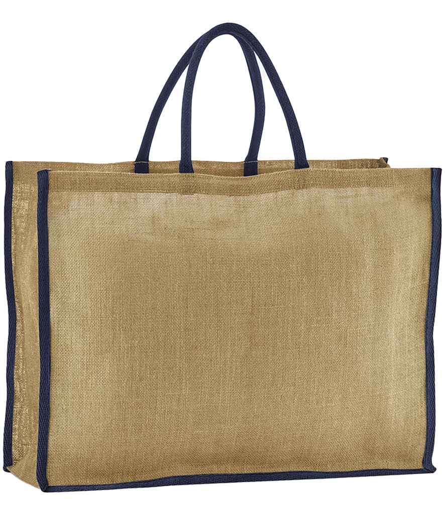 Westford Mill Natural Starched Jute Market Shopper Natural/Navy