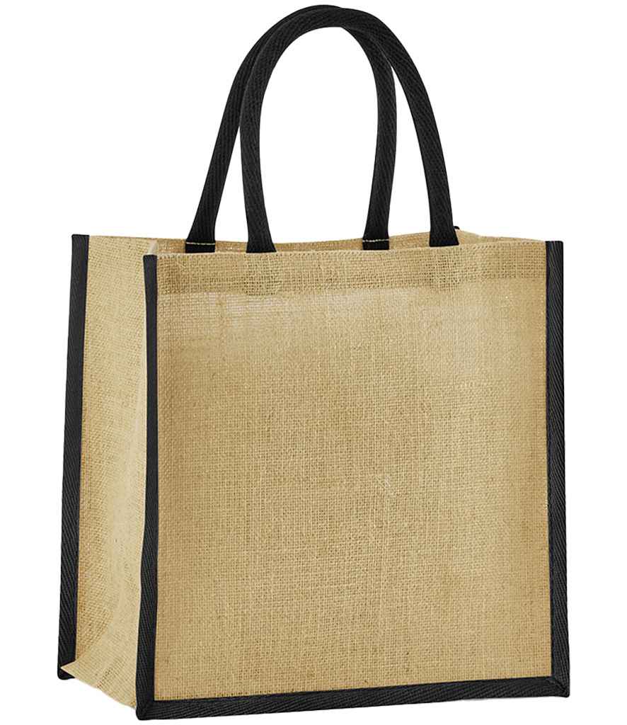 Westford Mill Natural Starched Jute Mini Gift Bag | Natural/Black - Lancashire Teamwear