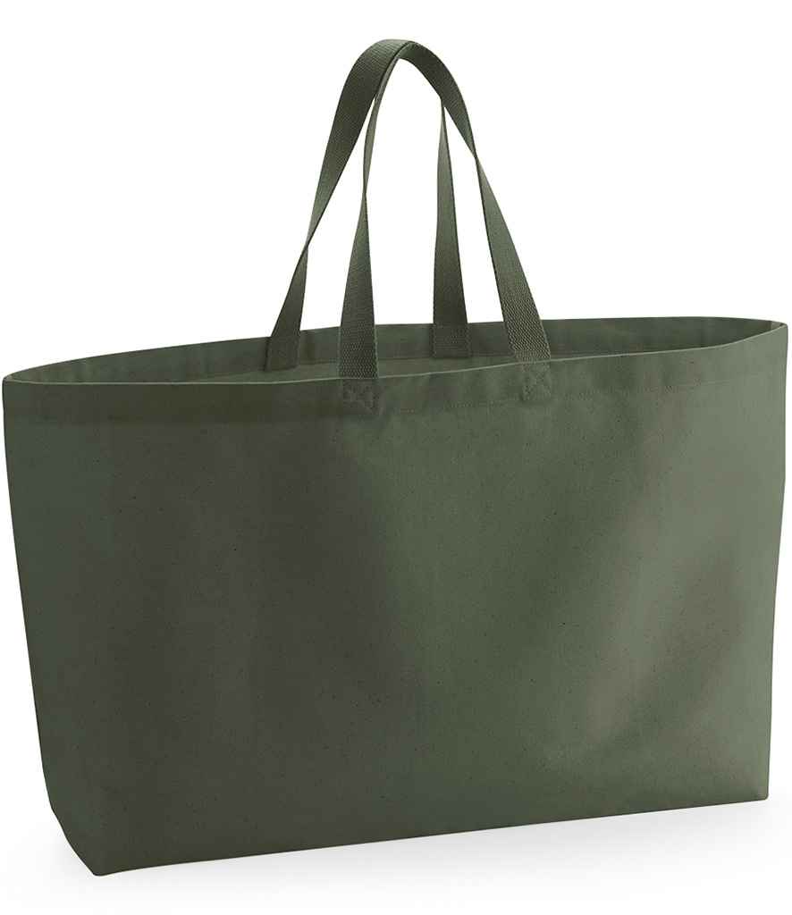 Westford Mill Oversized Canvas Tote Bag Olive Green