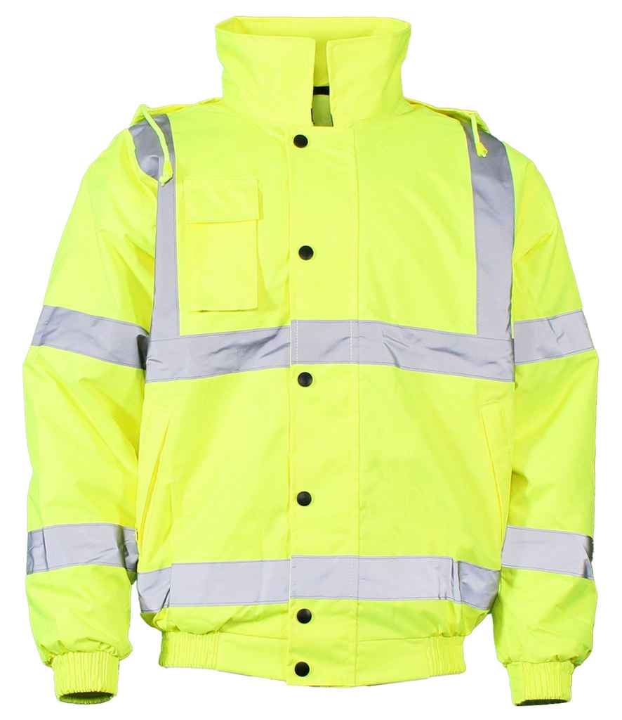 Warrior Hi-Vis Bomber Jacket Fluorescent Yellow