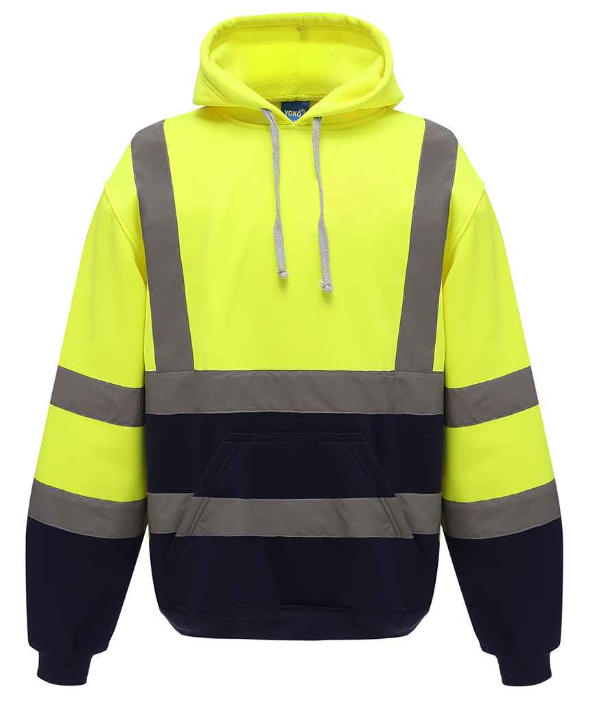Yoko Hi-Vis Pull Over Hoodie Yellow/Navy