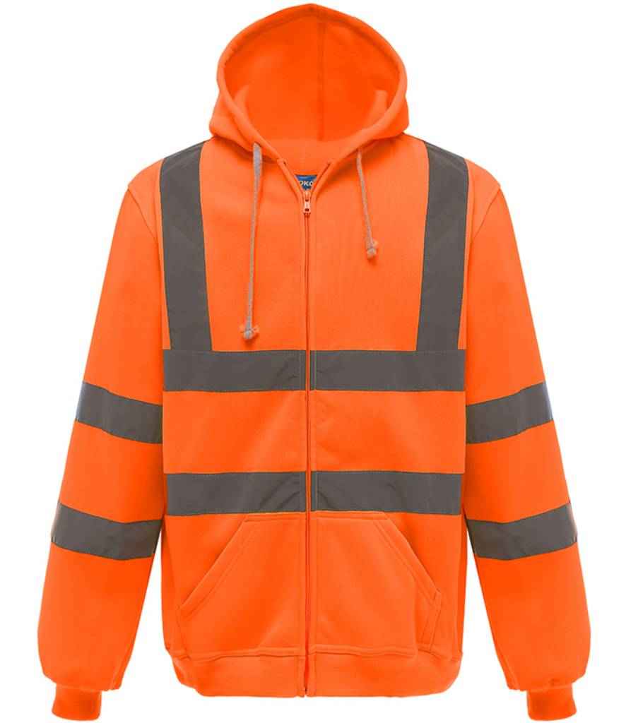 Yoko Hi-Vis Zip Hoodie Orange