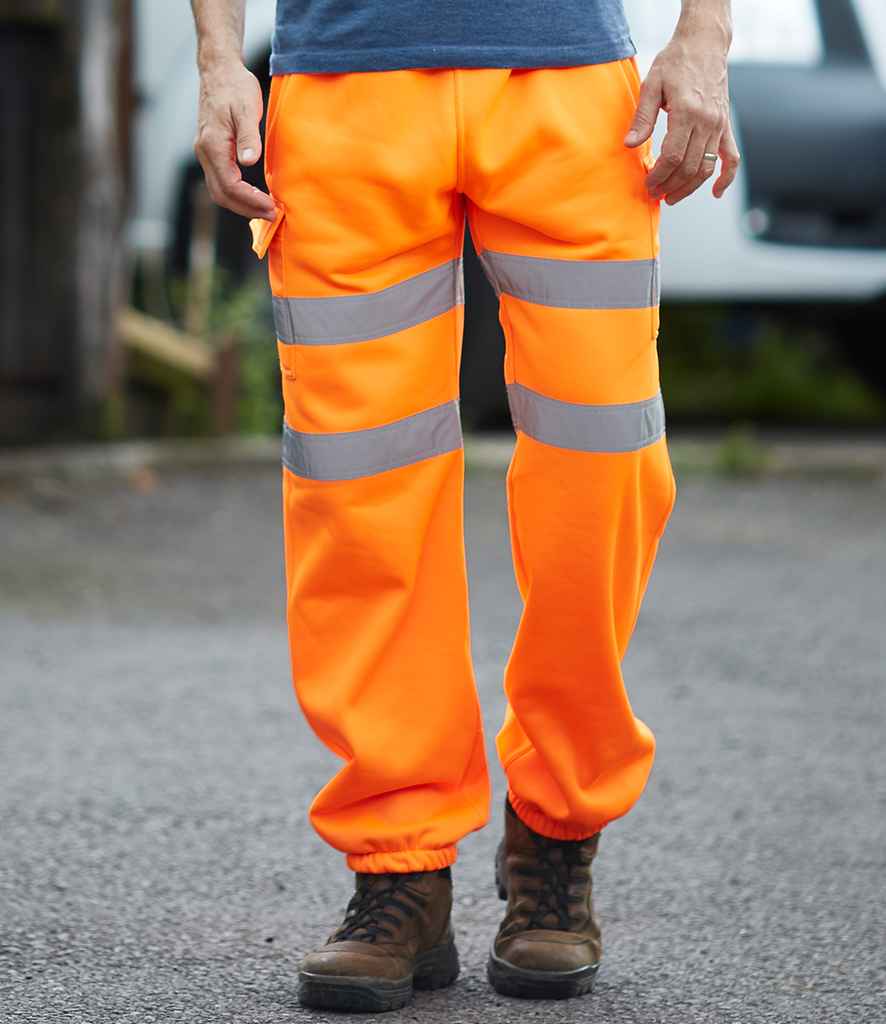 Yoko Hi-Vis Jog Pants | Orange Trousers - Lancashire Teamwear