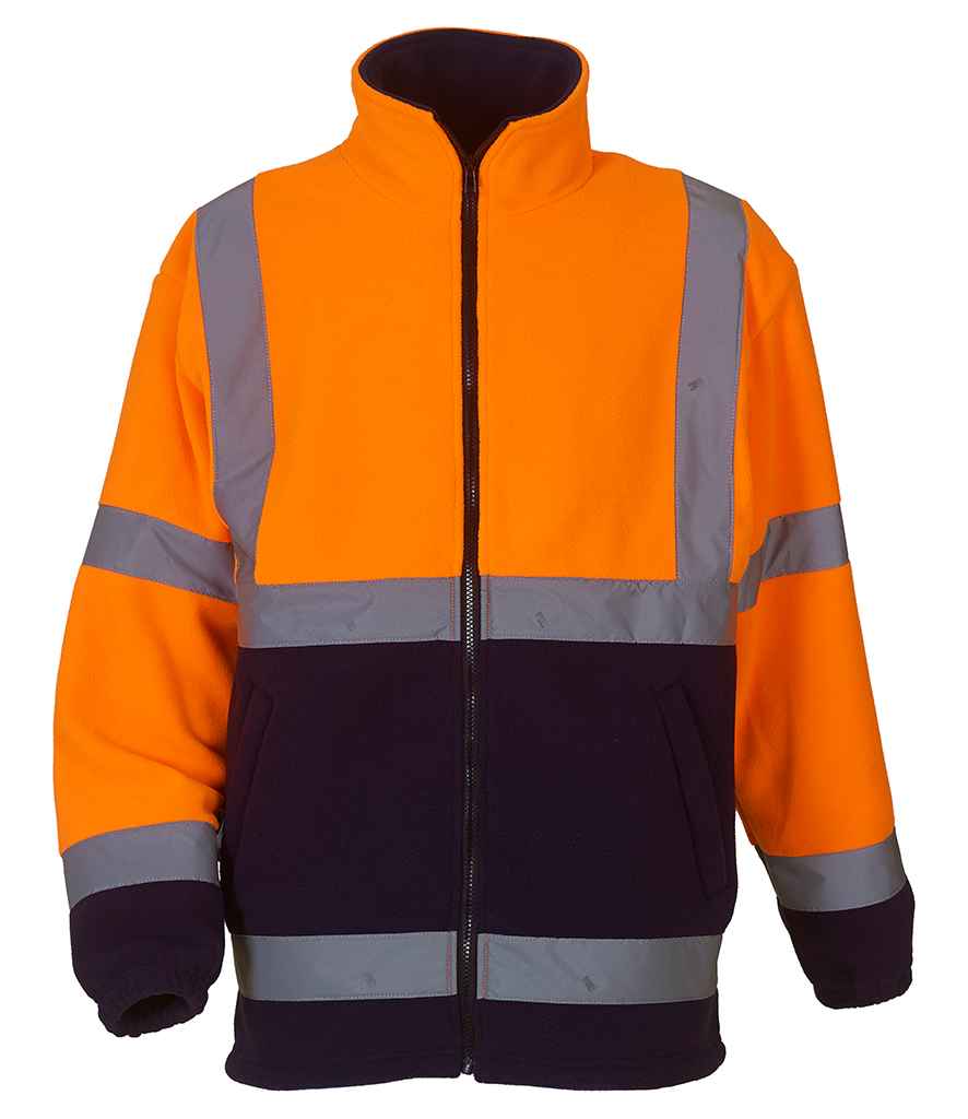 Yoko Hi-Vis Heavyweight Fleece Jacket | Orange/Navy - Lancashire Teamwear