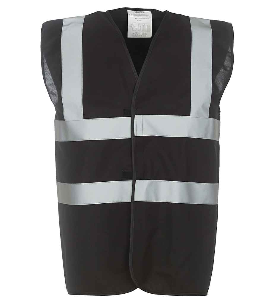 Yoko Hi-Vis Two Band and Braces Waistcoat | Black Black