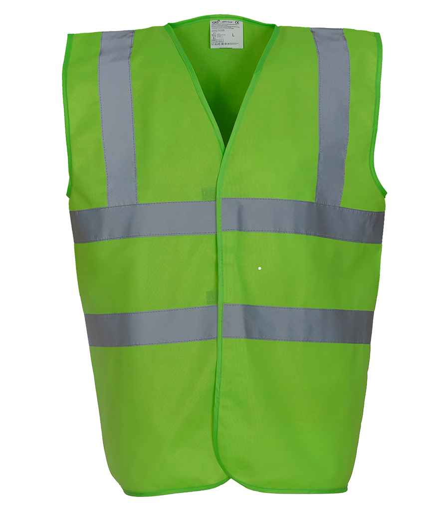 Yoko Hi-Vis Two Band and Braces Waistcoat | Lime Green Lime Green