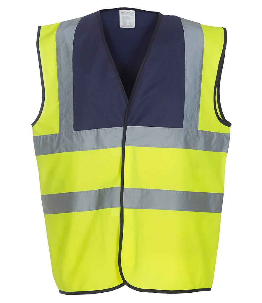 Yoko Hi-Vis Two Band and Braces Waistcoat | Navy/Yellow Navy/Yellow
