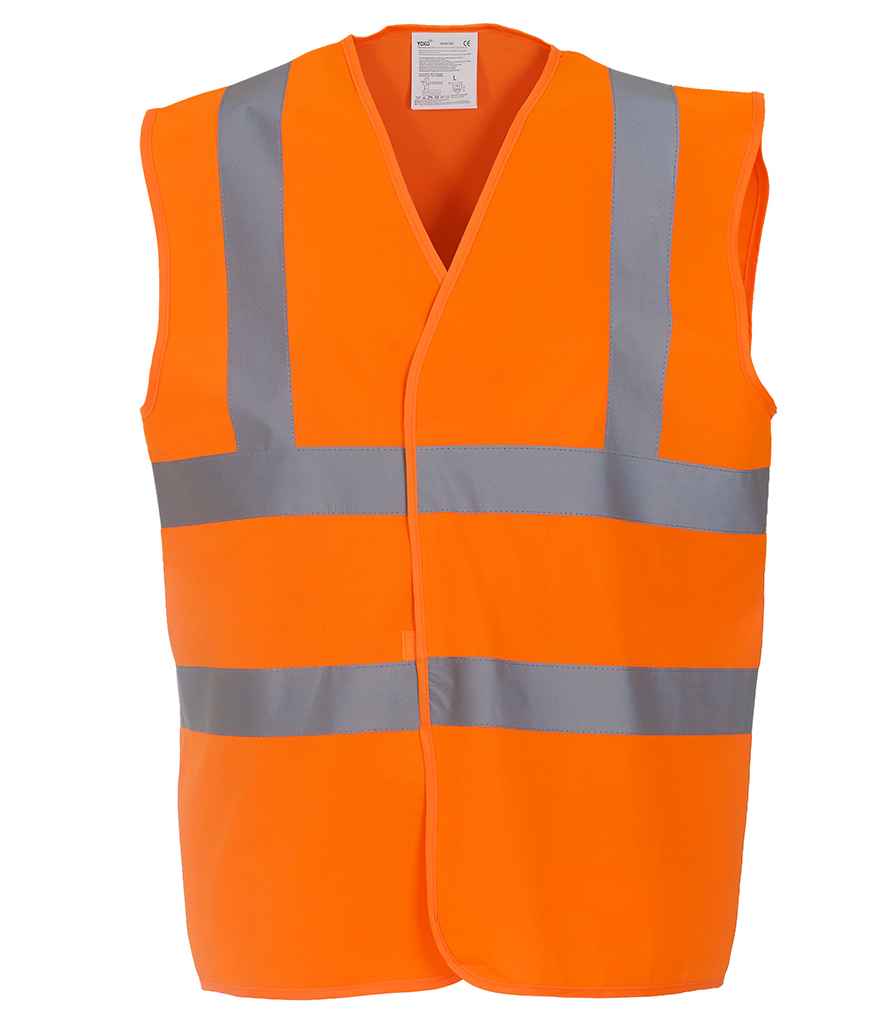 Yoko Hi-Vis Two Band and Braces Waistcoat | Orange Orange