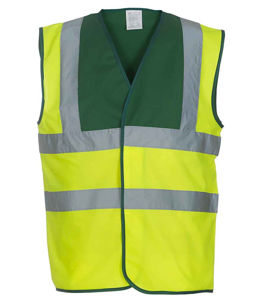 Yoko Hi-Vis Two Band and Braces Waistcoat | Paramedic Green/Yellow Paramedic Green/Yellow
