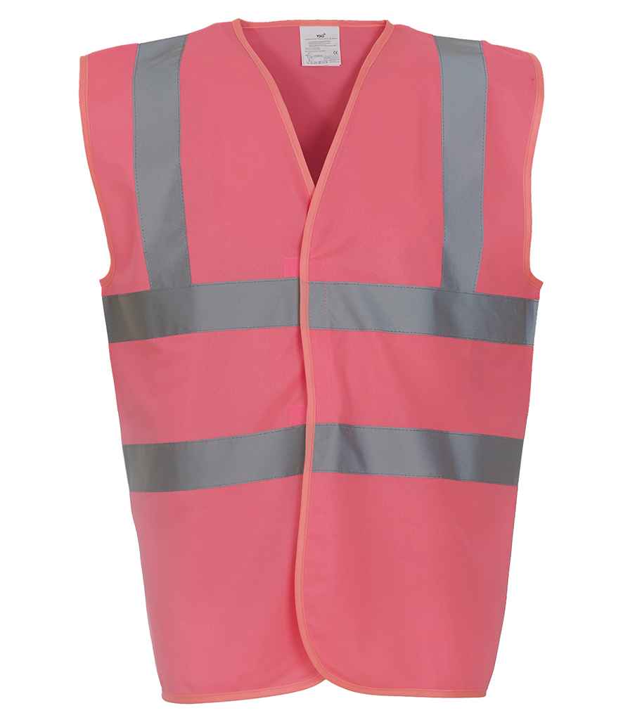 Yoko Hi-Vis Two Band and Braces Waistcoat | Pink Pink
