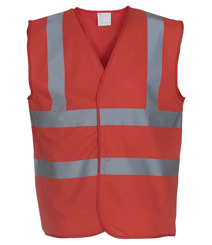 Yoko Hi-Vis Two Band and Braces Waistcoat | Red Red