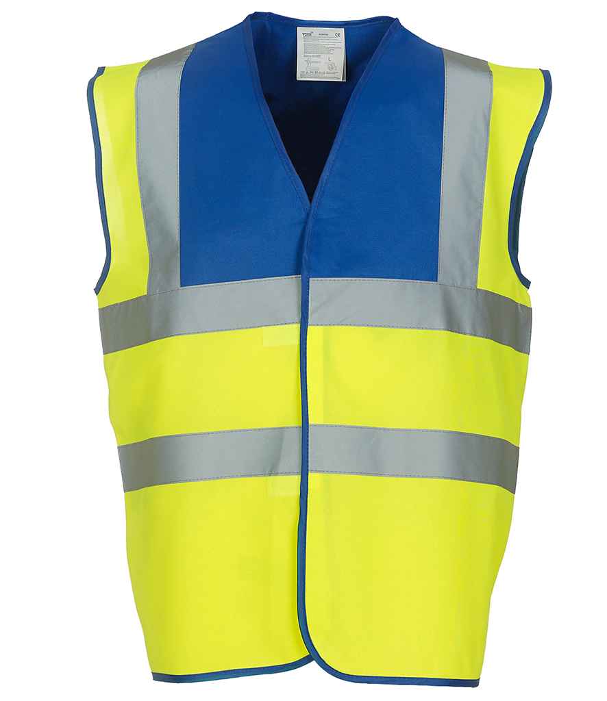 Yoko Hi-Vis Two Band and Braces Waistcoat | Royal Blue/Yellow Royal Blue/Yellow
