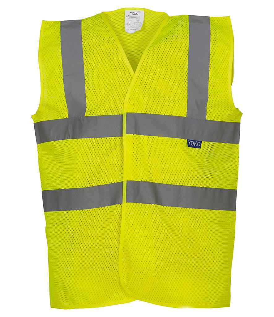 Yoko Top Cool Open Mesh Waistcoat | Yellow - Lancashire Teamwear