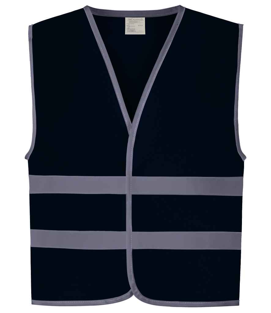 Yoko Kids Hi-Vis Two Band Waistcoat | Navy - Lancashire Teamwear