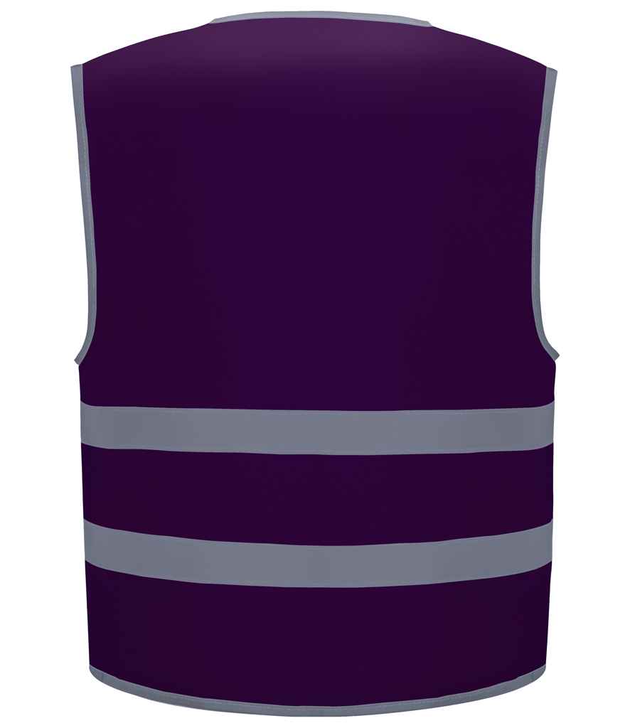 Yoko Kids Hi-Vis Two Band Waistcoat | Purple - Lancashire Teamwear