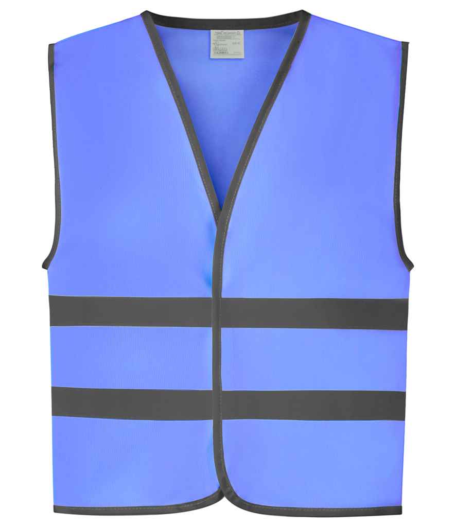 Yoko Kids Hi-Vis Two Band Waistcoat Sky Blue