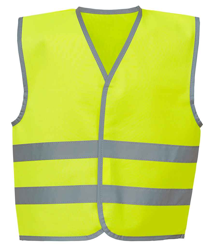 Yoko Kids Hi-Vis Two Band Waistcoat Yellow