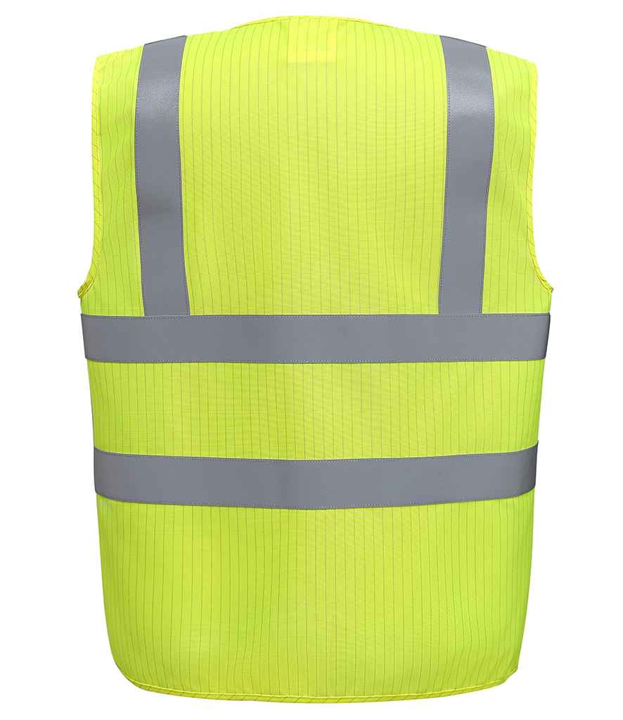 Yoko Hi-Vis Anti-Static Flame Retardant Waistcoat | Yellow - Lancashire Teamwear