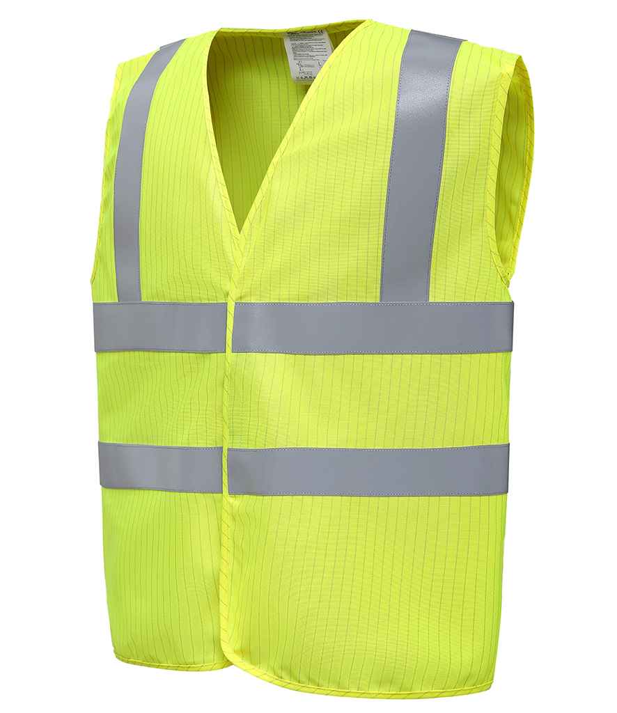 Yoko Hi-Vis Anti-Static Flame Retardant Waistcoat | Yellow - Lancashire Teamwear