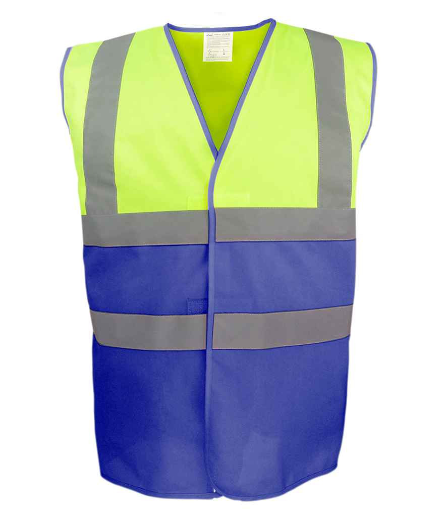 Yoko Two Tone Waistcoat | Yellow/Royal Blue - Lancashire Teamwear