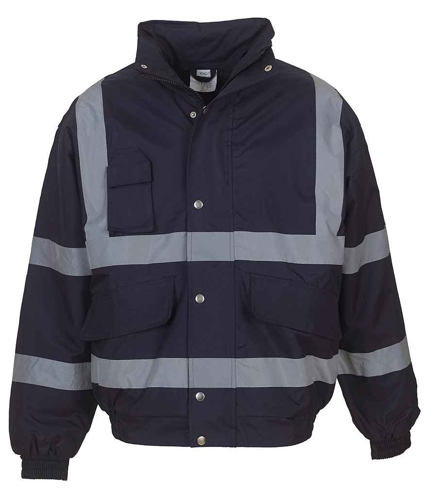 Yoko Hi-Vis Classic Bomber Jacket Navy