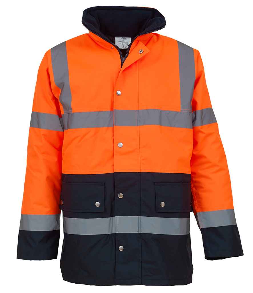 Yoko Hi-Vis Two Tone Motorway Jacket Orange/Navy