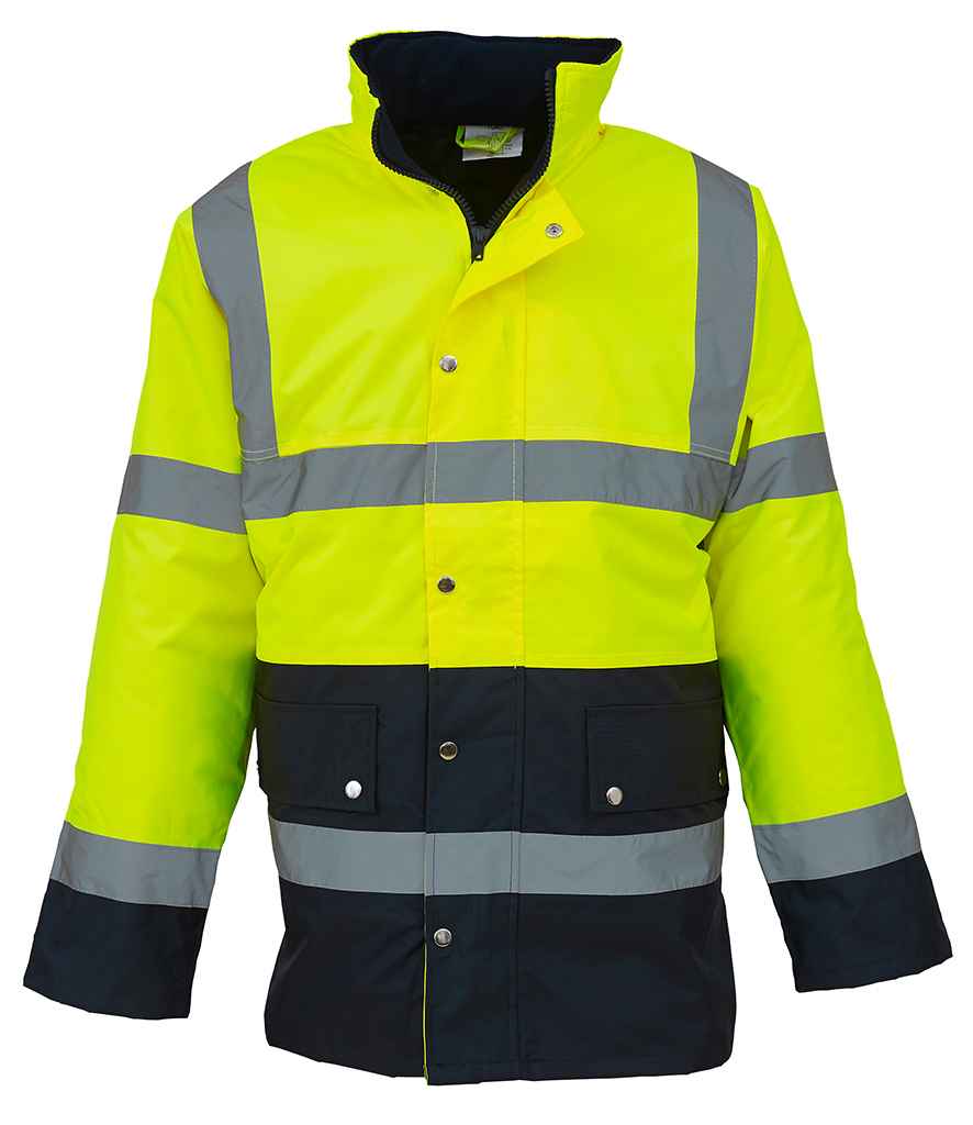 Yoko Hi-Vis Two Tone Motorway Jacket Yellow/Navy