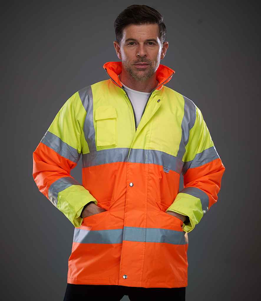 Yoko Hi-Vis Contrast Jacket | Yellow/Orange - Lancashire Teamwear